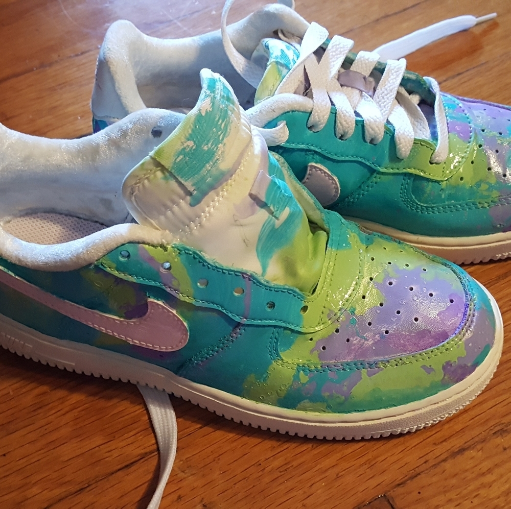 Girls size 1 Nikes Customs